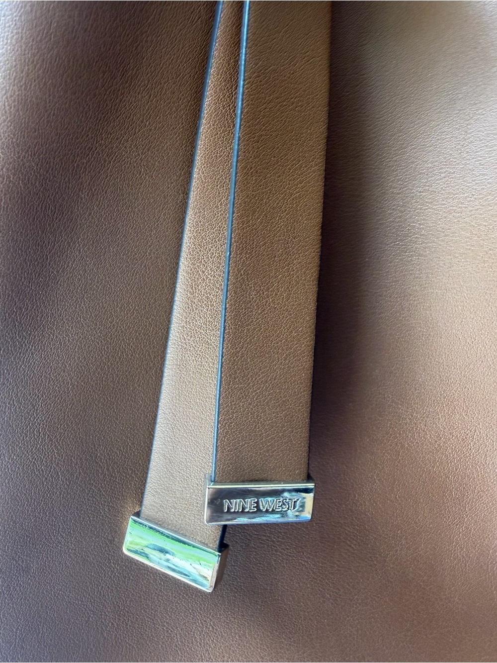 Nine West Brown Tote with Silver Logo - Picture 3 of 10